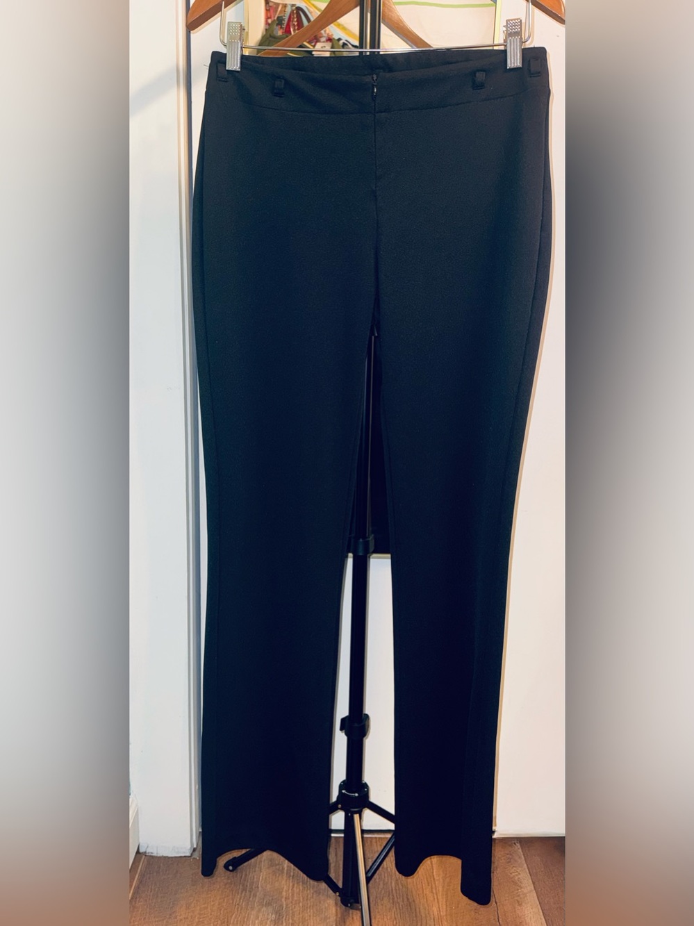 Fashion Bug Stretch Black Dress Pants Size 6 Straight Leg Career Work Trousers